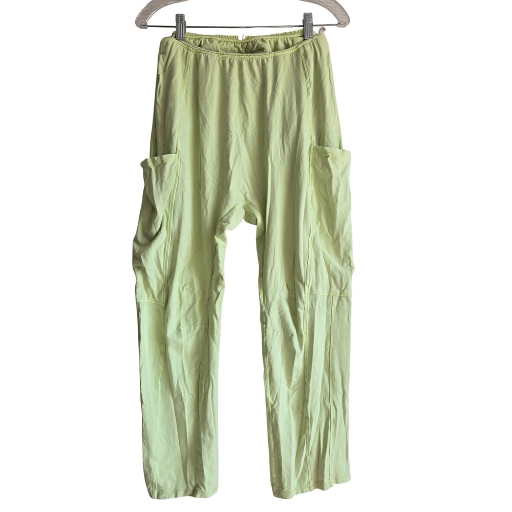 Free People S Harem Joggers Womens Lime Green Excellent Cargo Drop Crotch Pants